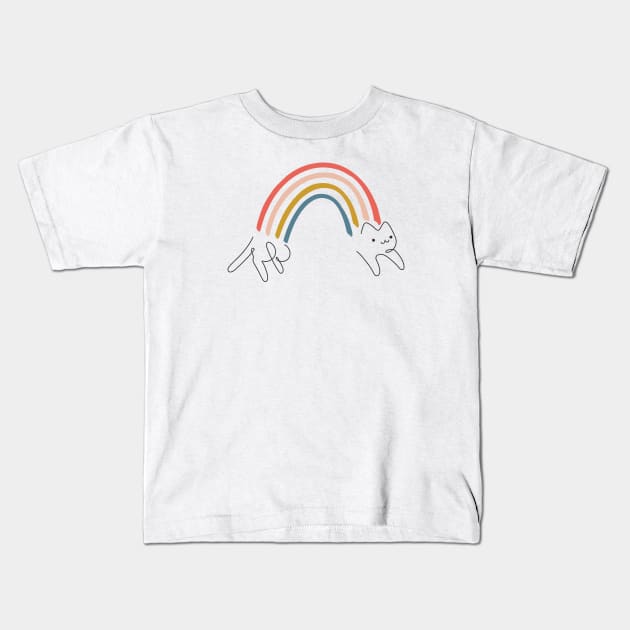 Rainbow cat Kids T-Shirt by ilovedoodle